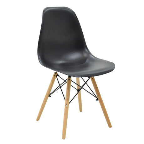 Set masa Julita-Balou I, 5 piese, negru-Natural, D120x75 cm