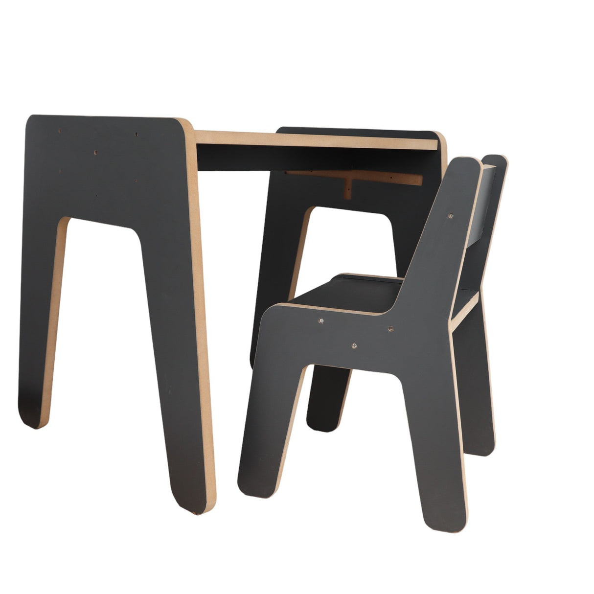 Set masa si scaun copii Mini Bambini, antracit - alb, 59x30x44 cm