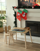 Set masa si scaun pentru copii Furniture Bunny One, 50x45x60 cm - Brown White