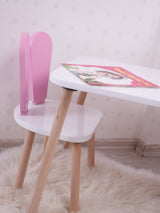 Set masa si scaun pentru copii Furniture Bunny One, 50x45x60 cm - Pink White