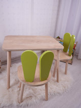Set masa si scaun pentru copii Furniture Bunny One, 50x45x60 cm - Pistachio Green Brown