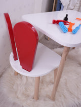 Set masa si scaun pentru copii Furniture Bunny One, 50x45x60 cm - Red White