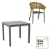 Set masa si scaune 3 buc de gradina Kliton-Raven, Antracit, 80x80x74 cm