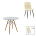 Set masa si scaune 3 piese Julita-Noor, Natural, 80x80x73 cm