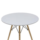 Set masa si scaune 3 piese Julita-Noor, Natural, 80x80x73 cm