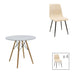 Set masa si scaune 3 piese Julita-Noor, Negru, 80x80x73 cm