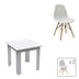 Set masa si scaune 3 piese Manka-Julita, Alb, 80x80x77 cm