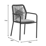 Set masa si scaune 5 buc de gradina Kliton-Kherson, Antracit, 80x80x74 cm