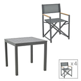Set masa si scaune 5 buc de gradina Mabu-Kliton, Antracit, 80x80x74 cm