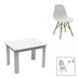Set masa si scaune 5 piese Manka-Julita, Alb, 110x80x77 cm