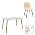 Set masa si scaune 5 piese Natali-Noor, Alb, 120x80x76 cm