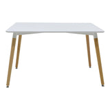 Set masa si scaune 5 piese Natali-Noor, Alb, 120x80x76 cm