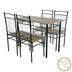 Set masa si scaune 5 piese Reforia, Gri, 110x60x74 cm