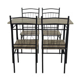Set masa si scaune 5 piese Reforia, Gri, 110x60x74 cm