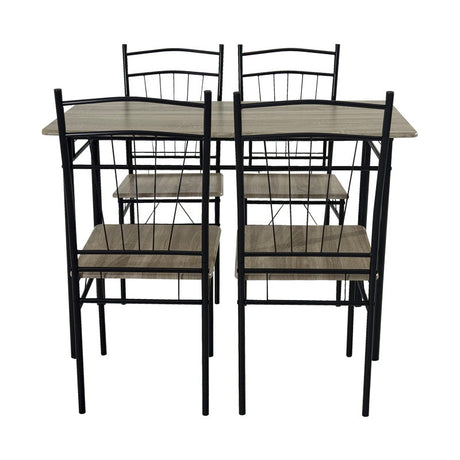 Set masa si scaune 5 piese Reforia, Gri, 110x60x74 cm