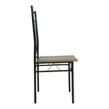 Set masa si scaune 5 piese Reforia, Gri, 110x60x74 cm