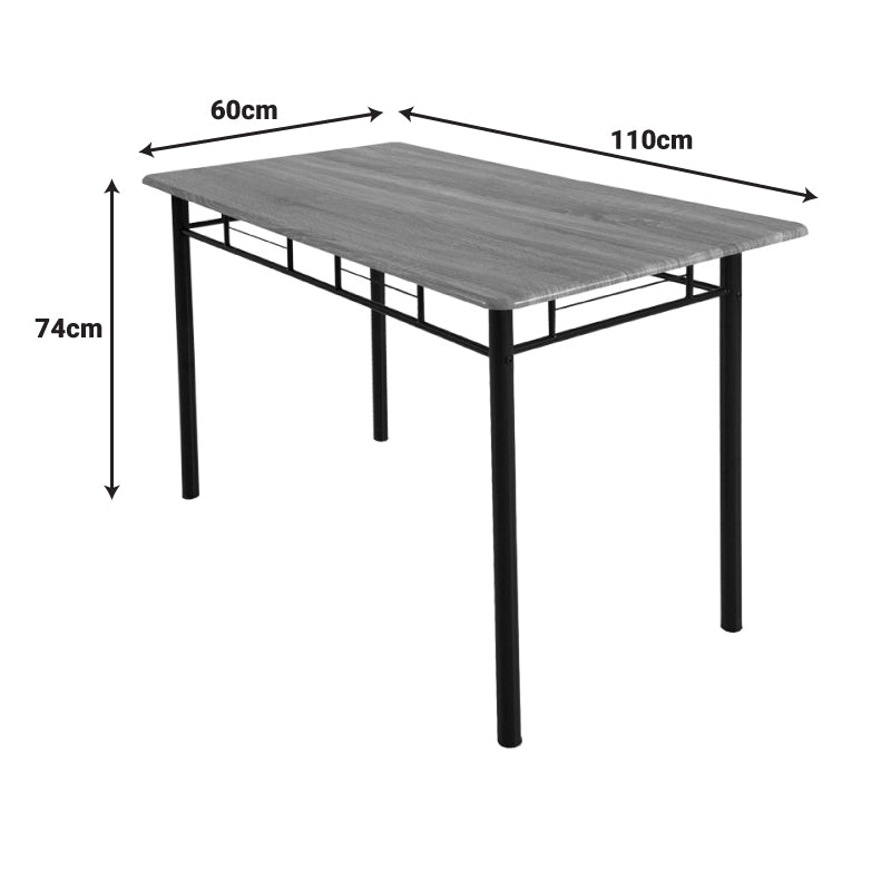 Set masa si scaune 5 piese Reforia, Gri, 110x60x74 cm