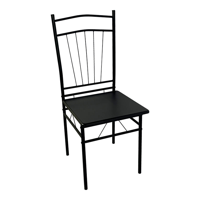 Set masa si scaune 5 piese Reforia, Negru, 110x60x74 cm