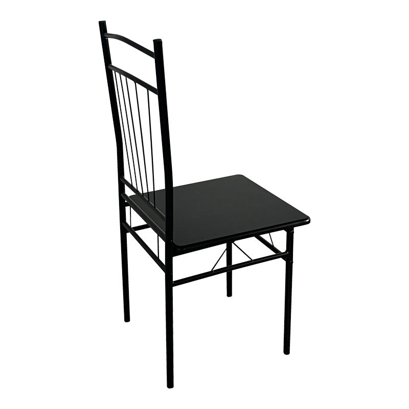 Set masa si scaune 5 piese Reforia, Negru, 110x60x74 cm