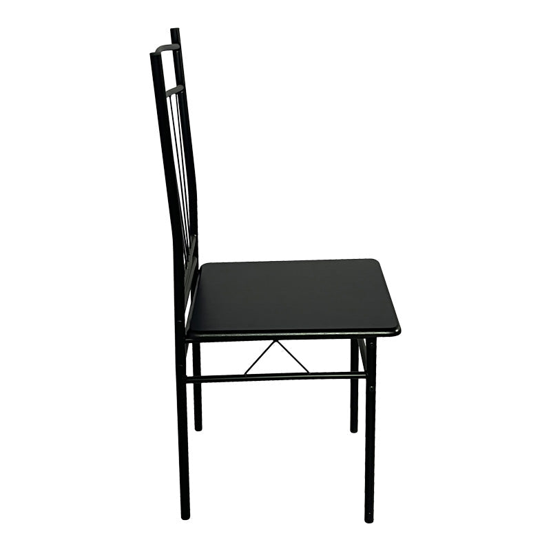 Set masa si scaune 5 piese Reforia, Negru, 110x60x74 cm