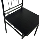 Set masa si scaune 5 piese Reforia, Negru, 110x60x74 cm