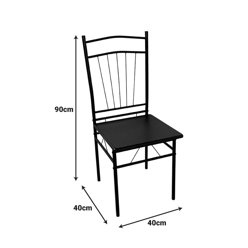 Set masa si scaune 5 piese Reforia, Negru, 110x60x74 cm