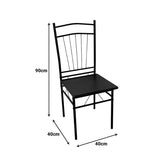 Set masa si scaune 5 piese Reforia, Negru, 110x60x74 cm