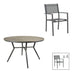 Set masa si scaune Appa-Moly, 5 piese, Antracit, 120x120x74 cm