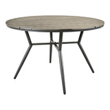 Set masa si scaune Appa-Moly, 5 piese, Antracit, 120x120x74 cm