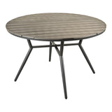 Set masa si scaune Appa-Moly, 5 piese, Antracit, 120x120x74 cm