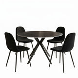 Set masa si scaune Bella Black, Metal, Negru, D120x76 cm
