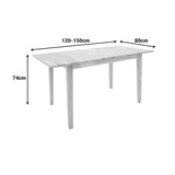 Set masa si scaune Dallan Country, Lemn rubberwood, Natural, 150x80x74 cm