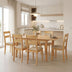 Set masa si scaune Dallan Country, Lemn rubberwood, Natural, 150x80x74 cm