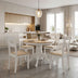 Set masa si scaune Dallan Lars, Lemn rubberwood, Alb, 100x75 cm