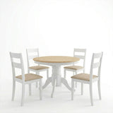 Set masa si scaune Dallan Lars, Lemn rubberwood, Alb, 100x75 cm