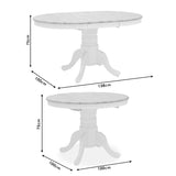 Set masa si scaune Dallan Lars, Lemn rubberwood, Alb, 100x75 cm
