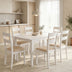Set masa si scaune Dallan Mabor, Lemn rubberwood, Alb, 150x80x74 cm