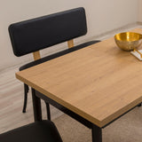 Set masă și scaune extensibile (4 bucăți) OLİVER SBT WHİTE KARİNA 11, Negru, 120x75x75 cm
