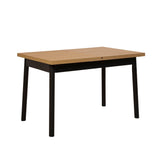 Set masă și scaune extensibile (4 bucăți) OLİVER SBT WHİTE KARİNA 11, Negru, 120x75x75 cm
