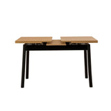 Set masă și scaune extensibile (4 bucăți) OLİVER SBT WHİTE KARİNA 11, Negru, 120x75x75 cm