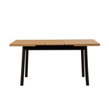 Set masă și scaune extensibile (4 bucăți) OLİVER SBT WHİTE KARİNA 11, Negru, 120x75x75 cm