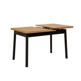 Set masă și scaune extensibile (4 bucăți) OLİVER SBT WHİTE KARİNA 11, Negru, 120x75x75 cm
