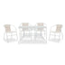 Set Masa si Scaune Gradina Valor-Obbi 5 Piese, Alb, 120x70x70 cm