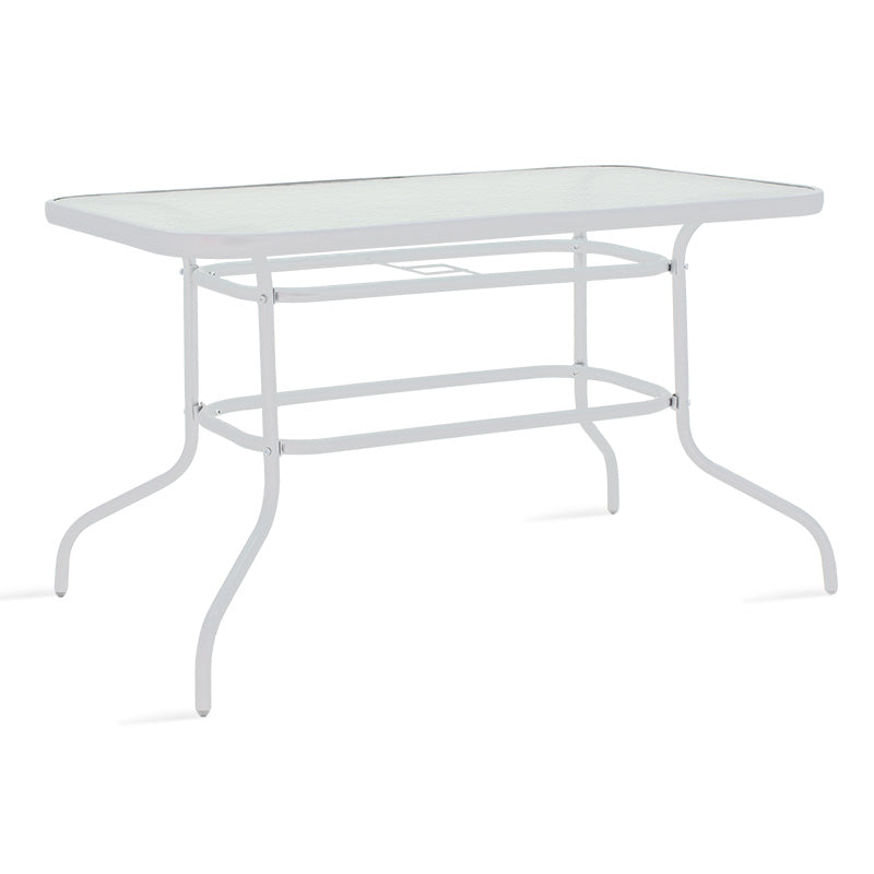 Set Masa si Scaune Gradina Valor-Obbi 5 Piese, Alb, 120x70x70 cm
