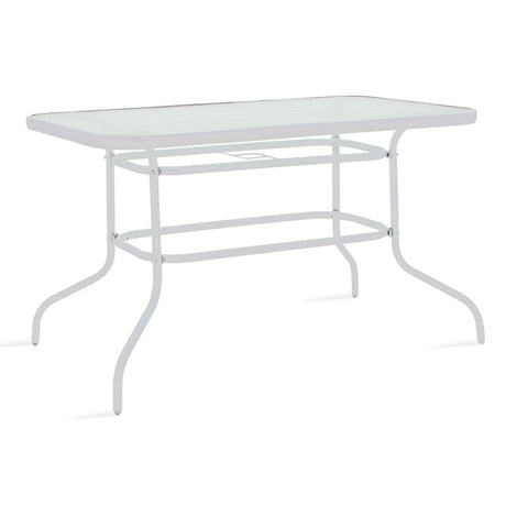 Set Masa si Scaune Gradina Valor-Obbi 5 Piese, Alb, 120x70x70 cm