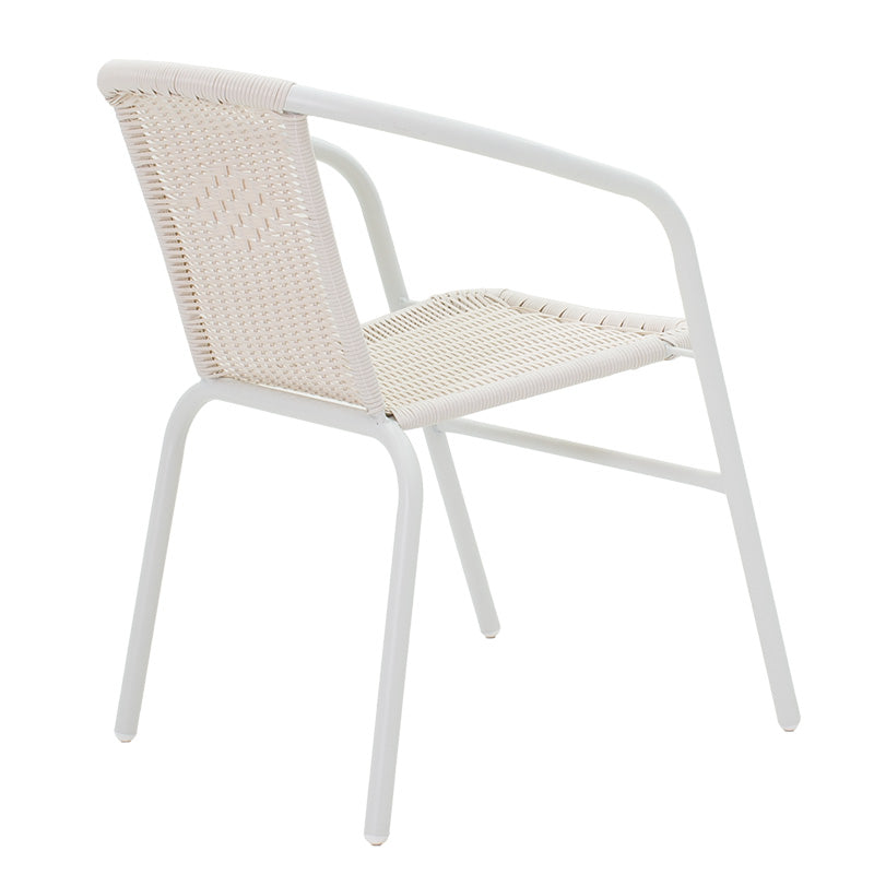 Set Masa si Scaune Gradina Valor-Obbi 5 Piese, Alb, 120x70x70 cm