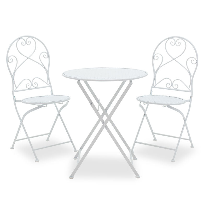 Set Masa si Scaune Gradina Walen 3 Piese Negru, Alb, 60x60x93 cm - Set Masa si Scaune Gradina Walen 3 Piese Negru, Alb, 60x60x93 cm