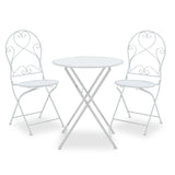 Set Masa si Scaune Gradina Walen 3 Piese Negru, Alb, 60x60x93 cm - Set Masa si Scaune Gradina Walen 3 Piese Negru, Alb, 60x60x93 cm