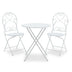 Set Masa si Scaune Gradina Walen 3 Piese Negru, Alb, 60x60x93 cm