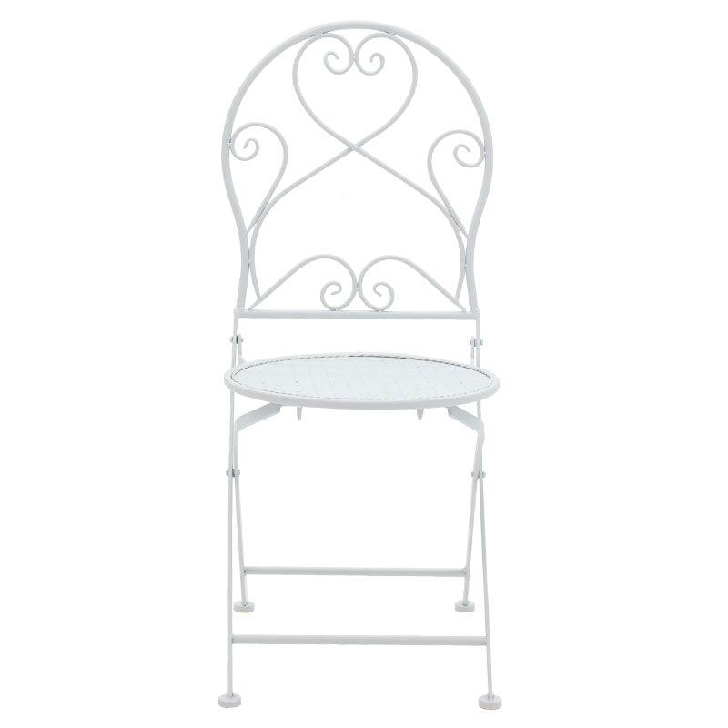 Set Masa si Scaune Gradina Walen 3 Piese Negru, Alb, 60x60x93 cm - Alb